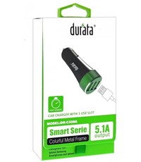 Durata Durata DR-C508A Zwart Autolader 3 USB Poort 5.1A met 1 Lightning iPhone USB Kabel voor iPhone 11 / Pro / Max / X / Xs/ XR / MAX / 8 / 8 Plus / SE / 2020 / 5S / 5 / 5C / 6S / 6 Plus / 7 / 7 Plus / iPad