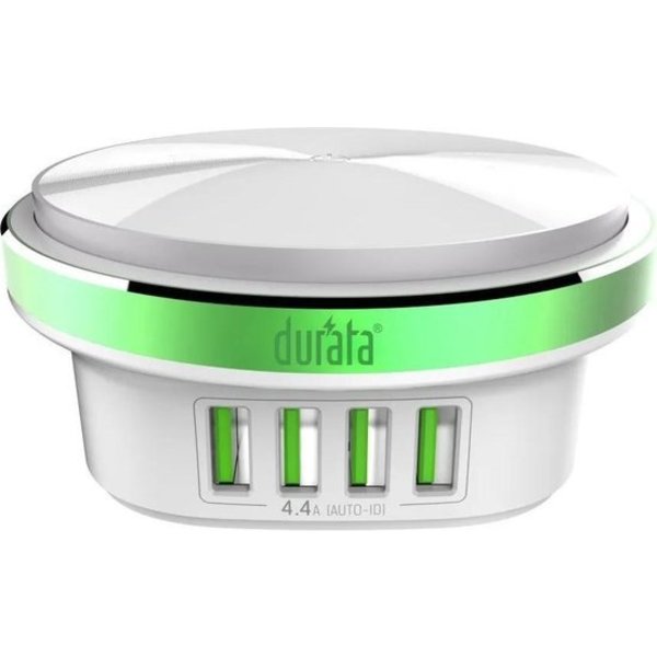 Durata Durata Premium Oplaad Station met Bureaulamp Led 4 USB Poorten 4.4A voor Smartphone / Geschikt voor iPhone / Geschikt Voor iPad / Tablet / Geschikt voor Samsung / Galaxy Tab