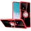 Ntech Hoesje Geschikt Voor Samsung Galaxy S20 Plus Luxe Back Hoesje & Metalen Ring houder - Rood