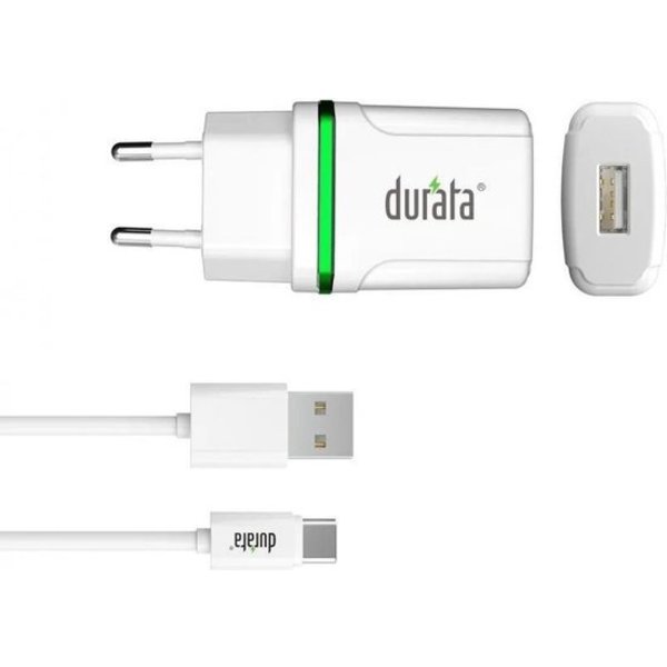 Durata Durata AC Adapter DR-65 Oplader met 1 Type C USB Kabel Voor Geschikt voor Samsung / Geschikt voor Sony / Geschikt voor Huawei / Motorola / Oppo / OnePlus / HTC / Xiaomi / Alcatel