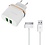 Durata Durata AC521 2.4A Dual 2 USB poort adapter oplader met 1 30 Pin USB Kabel voor Geschikt voor iPhone 3G 3GS 4 4S