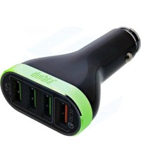 Durata Durata Adapter 6.6mAh 39W Qualcomm 3.0 Quick Charge (DR-C10) Groen 4 USB Poorten USB autolader met 1 Mini USB Kabel Voor Tomtom Navigatie