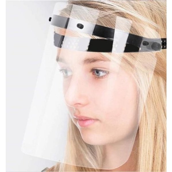 Merkloos Spatmasker Gelaatsscherm - Zwart - Transparant - 1 stuks