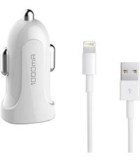 Durata Durata DR-C17 USB autolader adapter met Lightning kabel voor iPhone X / Xs/ XR / MAX / 8 / 8 Plus / SE / 2020 / 5S / 5 / 5C / 6S / 6 Plus / 7 / 7 Plus