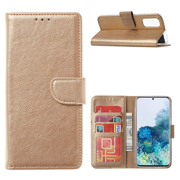 Ntech Hoesje Geschikt Voor Samsung Galaxy S20 FE Hoesje Geschikt Voor Samsung Galaxy S20 FE Bookcase / Wallet case - Goud