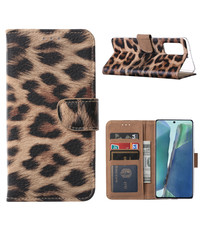 Ntech Samsung Galaxy Note 20 Luipaard hoesje / Boek cover