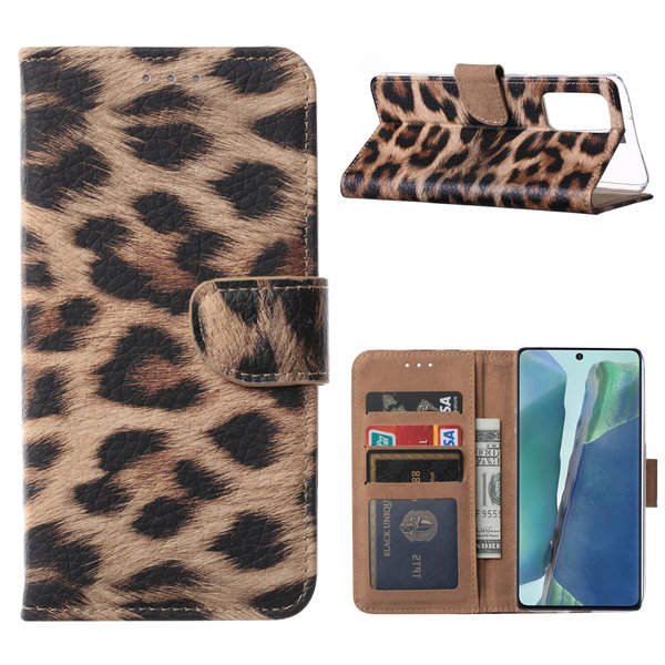 Ntech  Hoesje Geschikt Voor Samsung Galaxy Note 20 Luipaard hoesje / Boek cover