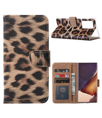 Ntech Samsung Galaxy Note 20 Ultra hoesje / Portemonnee / Boek cover Luipaard