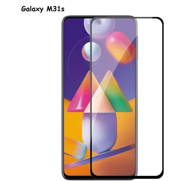 Ntech Geschikt voor Samsung Galaxy M31S / A51 / A51 5G Full cover Zwart Screen Protector / Tempered glass