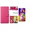 Ntech Hoesje Geschikt Voor Samsung Galaxy M31S Boek Hoesje / Wallet cover - Pink Met 2X glas Screenprotector