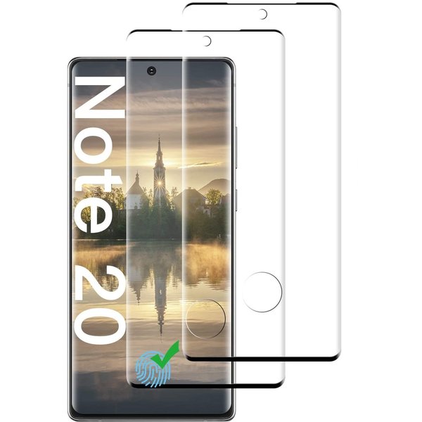 Ntech Geschikt voor Samsung Galaxy Note 20 - 2 Pack tempered glass / Screen Protector Zwart