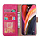 Ntech Hoesje Geschikt voor iPhone 12 Mini hoesje - bookcase / wallet cover portemonnee Bookcase Pink + 2x tempered glass / Screenprotector