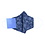 Merkloos Mondkapje wasbaar - verstelbaar - 100% Katoen met Filter - Blauw met bladeren