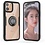 Ntech Hoesje Geschikt voor iPhone 12 Mini (5.4) Luxe hoesje Backcover case - Metalen Ring houder - Zwart