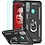Ntech Huawei P smart 2020 Hoesje Ring Houder Armor backcover + 2x Screenprotector - Zwart