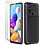 Ntech Hoesje Geschikt Voor Samsung Galaxy A21s Hoesje Geborsteld TPU case / Brushed back cover Zwart - 3x screen protector