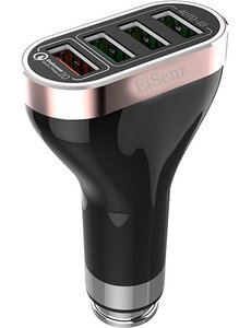 Eisenz Eisenz C701Q 4 Poorten USB Lader 7A Car Charger – Auto Oplader - Voor Tablets / Smartphones + Micro USB kabel