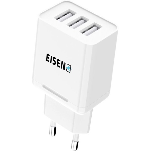 Eisenz Eisenz EZ611 USB-C 3 poorten oplader 3.1A Smart Fast Charge stekker / lader met Type C kabel