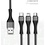 Eisenz Eisenz LC94 3 in 1 multi snellaadkabel 3.4A - Lightning Geschikt voor iPhone - USB-C - Micro USB kabel