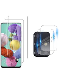 Ntech Samsung Galaxy A51 tempered glass - Samsung Galaxy A51 camera Lens screenprotector - 4 stuks