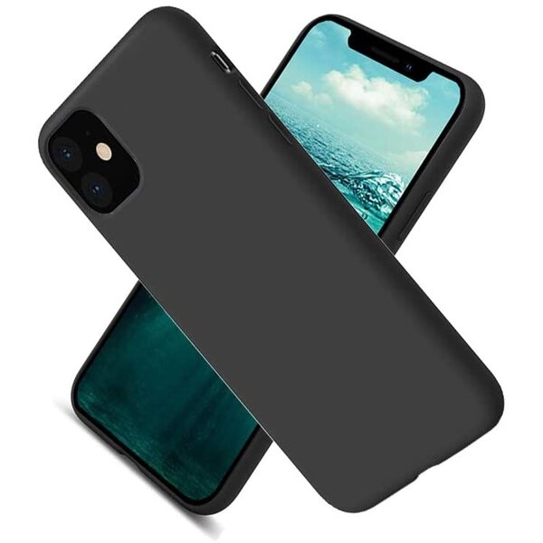 Ntech Hoesje Geschikt voor iPhone 12 / 12 Pro - Nano Liquid siliconen Backcover - Zwart