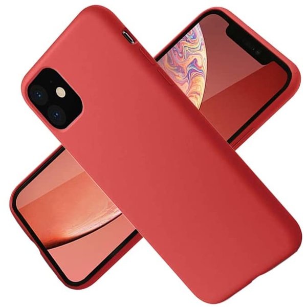 Ntech Hoesje Geschikt voor iPhone 12 / 12 Pro - Nano Liquid siliconen Backcover - Rood