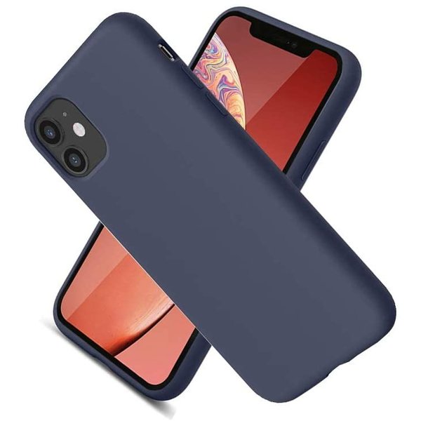 Ntech Hoesje Geschikt voor iPhone 12 / 12 Pro - Nano Liquid siliconen Backcover - Navy