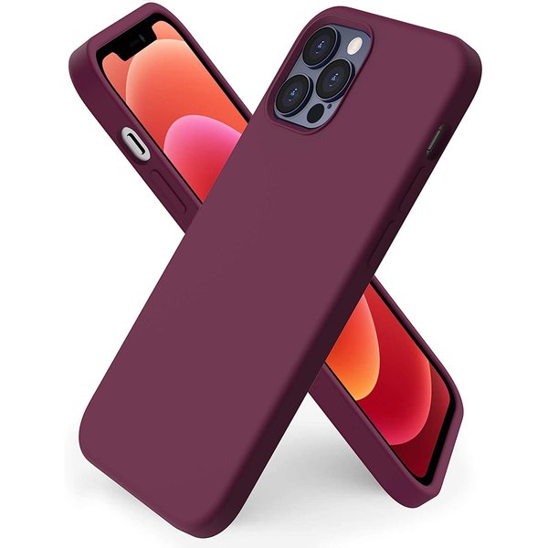 Ntech Nano Hoesje siliconen Backcover - Soft TPU case  Geschikt voor iPhone 12 Pro Max (6.7 inch) - Wijnrood