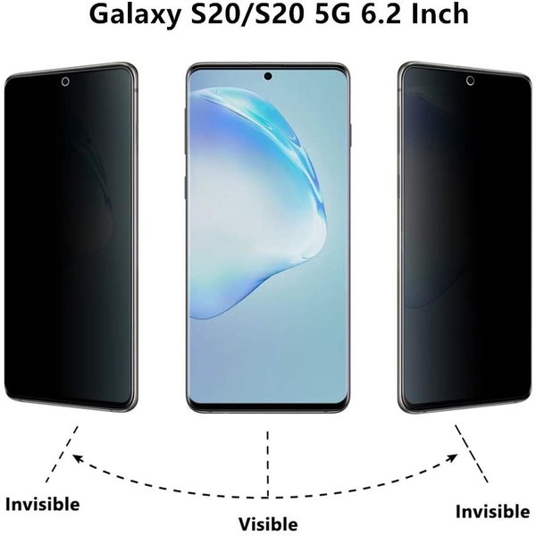 Ntech Geschikt voor Samsung Galaxy S20 / S20 5G Anti Spy tempered glass - Privacy Screen Protector