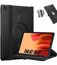 Ntech Samsung Galaxy Tab A7 360 draaibare Hoesje Zwart