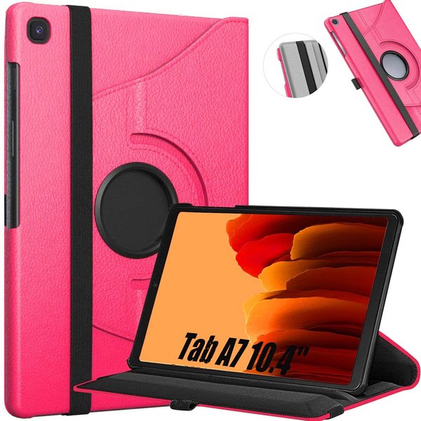 Ntech Hoes Geschikt voor Samsung Galaxy Tab A7 Hoes - 10.4 inch - (2020/2022) - bookcase draaibaar - Pink