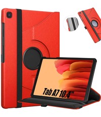 Ntech Samsung Galaxy Tab A7 360 draaibare Hoesje Rood