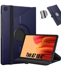 Ntech Samsung Galaxy Tab A7 360 draaibare Hoesje Donkerblauw