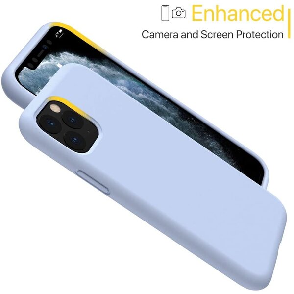 Ntech Hoesje Geschikt voor iPhone 12 Mini Hoesje - Nano siliconen Backcover - Soft TPU case met microvezel - Licht Blauw