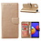 Ntech Hoesje Geschikt Voor Samsung Galaxy A01 Core Hoesje  book case met Pasjeshouder - Goud