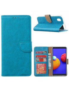 Ntech Samsung Galaxy A01 Core Hoesje - Samsung Galaxy A01 Core book case met Pasjeshouder - Blauw