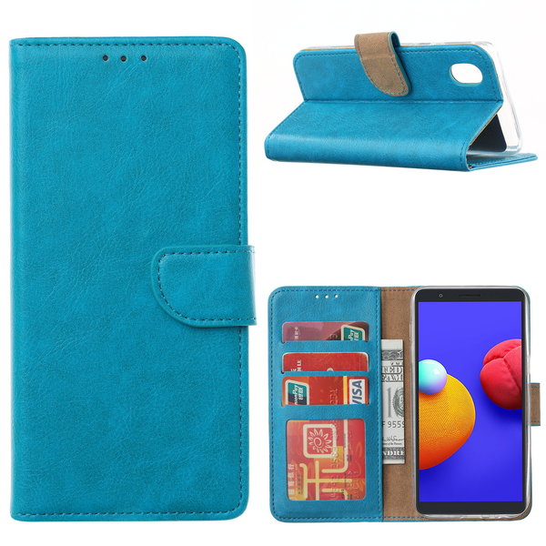 Ntech Hoesje Geschikt Voor Samsung Galaxy A01 Core Hoesje  book case met Pasjeshouder - Blauw