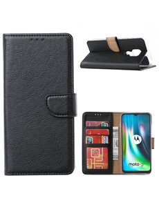 Ntech Moto G9 Play Hoesje, Moto G9 Hoesje, Moto E7 Plus Hoesje met Pasjeshouder - Zwart