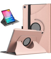 Ntech Samsung tab s6 lite hoes Rose Goud Draaibare