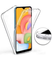 Ntech Samsung Galaxy A01 Core Hoesje 360° TPU 2 in 1 Case Transparant