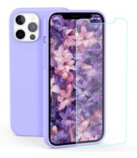 Ntech iPhone 12 Mini Hoesje Nano siliconen Lila met 1x Screenprotector