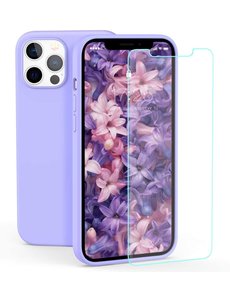 Ntech iPhone 12 Mini Hoesje Nano siliconen Lila met 1x Screenprotector