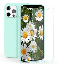 Ntech iPhone 12 Mini Hoesje Nano siliconen Mint Groen met 1x Screenprotector