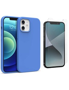 Ntech iPhone 12 Mini Hoesje Nano siliconen Turquoise met 1x Screenprotector