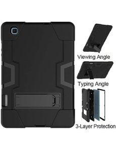 Ntech Samsung Galaxy Tab S6 Lite Hoes Armor Defender Case Heavy Duty met Kickstand Zwart