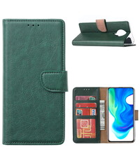 Ntech Xiaomi Poco X3 Hoesje met stand portemonnee book case Pasjeshouder wallet - Groen