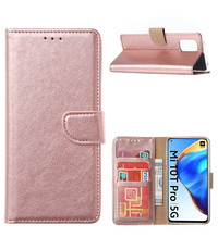 Ntech Xiaomi Mi 10T / Mi 10T Pro 5G Hoesje met Pasjeshouder portemonnee cover / bookcase - Rose Goud