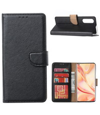 Ntech Oppo Reno 4 Lite / A73 / F17 Pro Hoesje met Pasjeshouder booktype case / wallet cover Zwart