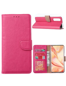 Ntech Oppo Reno 4 Lite / A73 / F17 Pro Hoesje met Pasjeshouder booktype case / wallet cover Pink