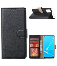 Ntech Oppo Reno 4 Hoesje met Pasjeshouder booktype case zwart